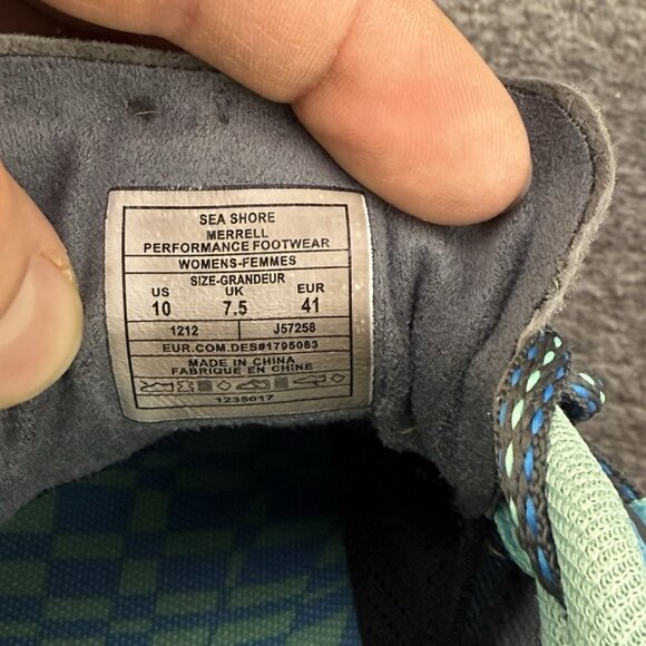 ✅Merrell Proterra Vim J57258 Blue Black Sea Shore Hiking Shoes Women’s 10 *STAIN - Picture 3 of 13